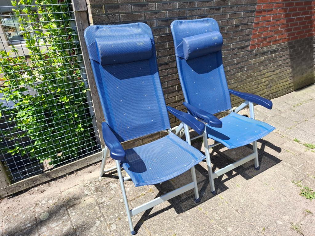 2 Crespo Campingstoelen klapstoelen verstelbaar, Ophalen, Campingstoel