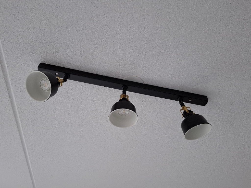 Plafondspots 3x RANARP zwart, Ophalen, Zo goed als nieuw, Metaal, IKEA