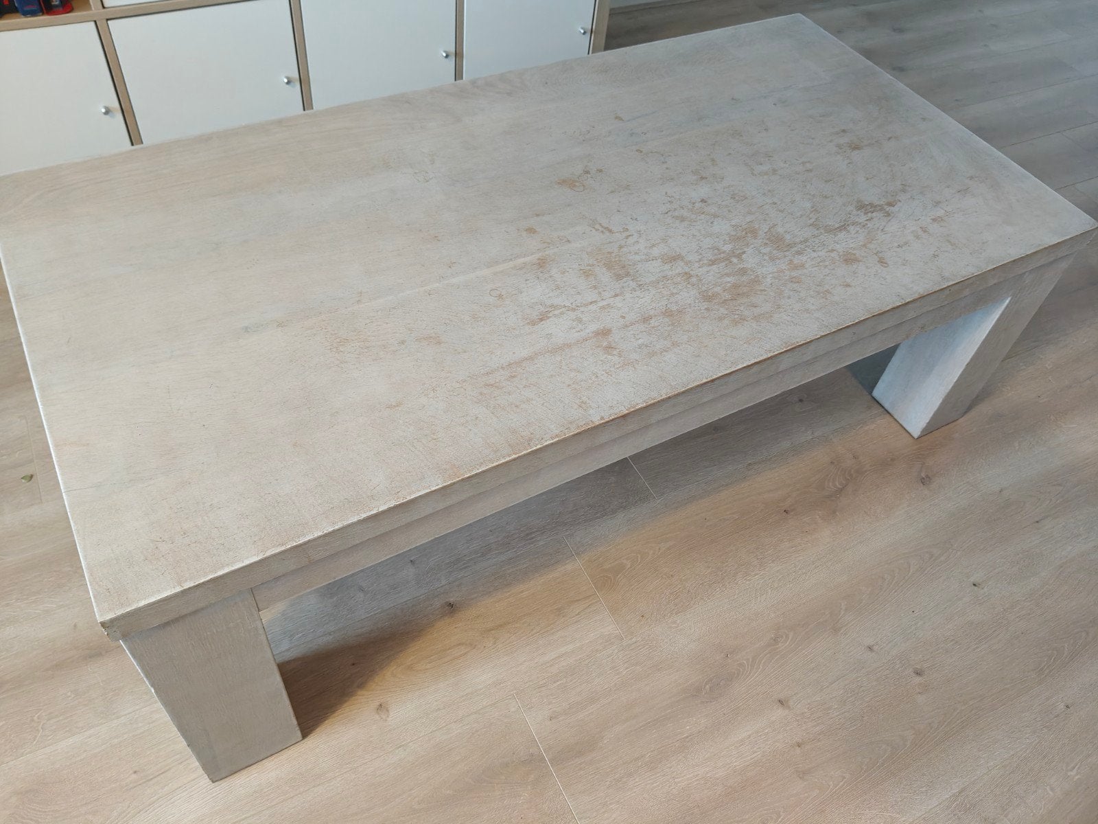Houten salontafel, Ophalen, 100 tot 150 cm, 50 tot 100 cm, Zo goed als nieuw
