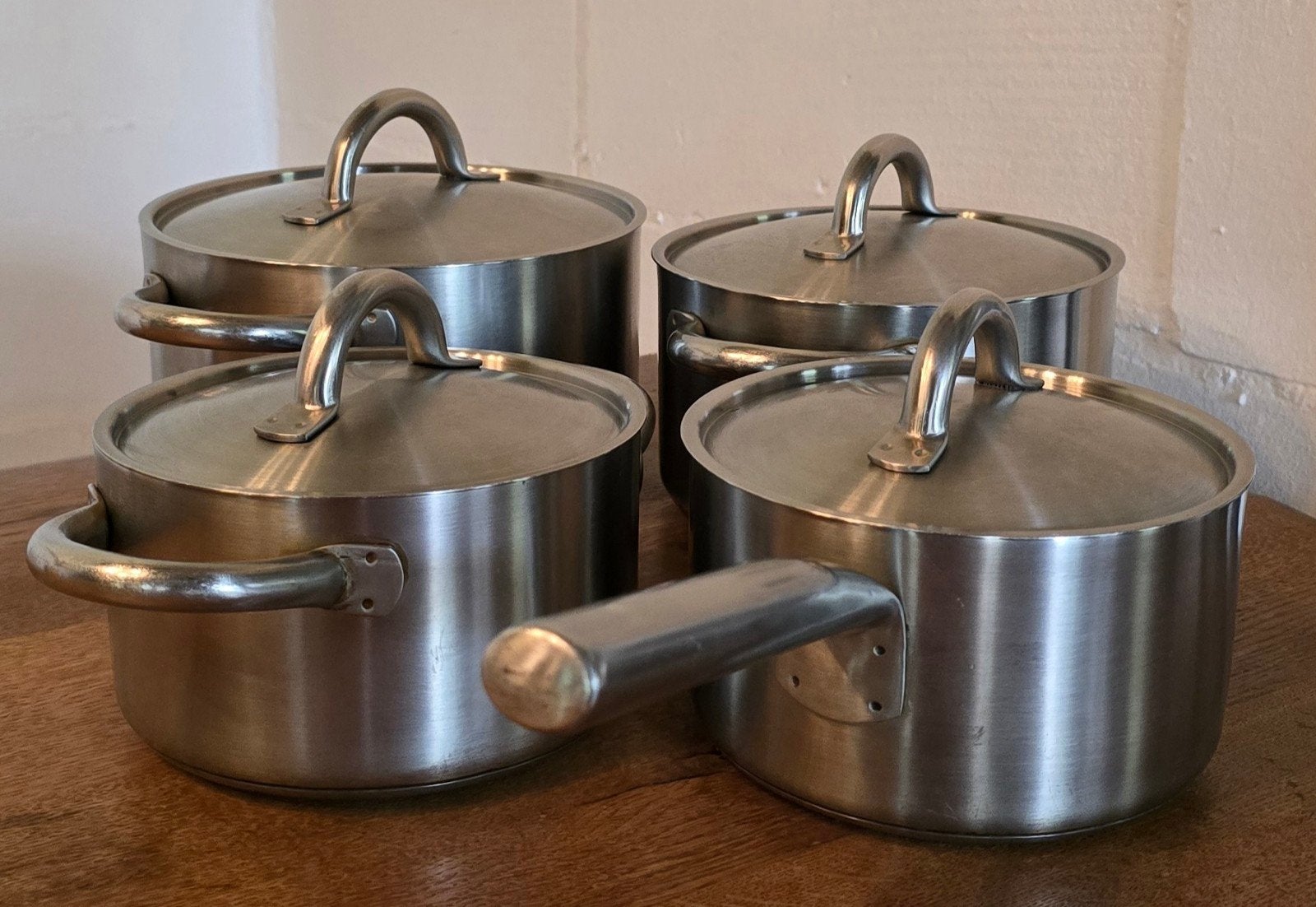 4-delige pannenset van BK, Ophalen, Gebruikt, BK, Met handvatten