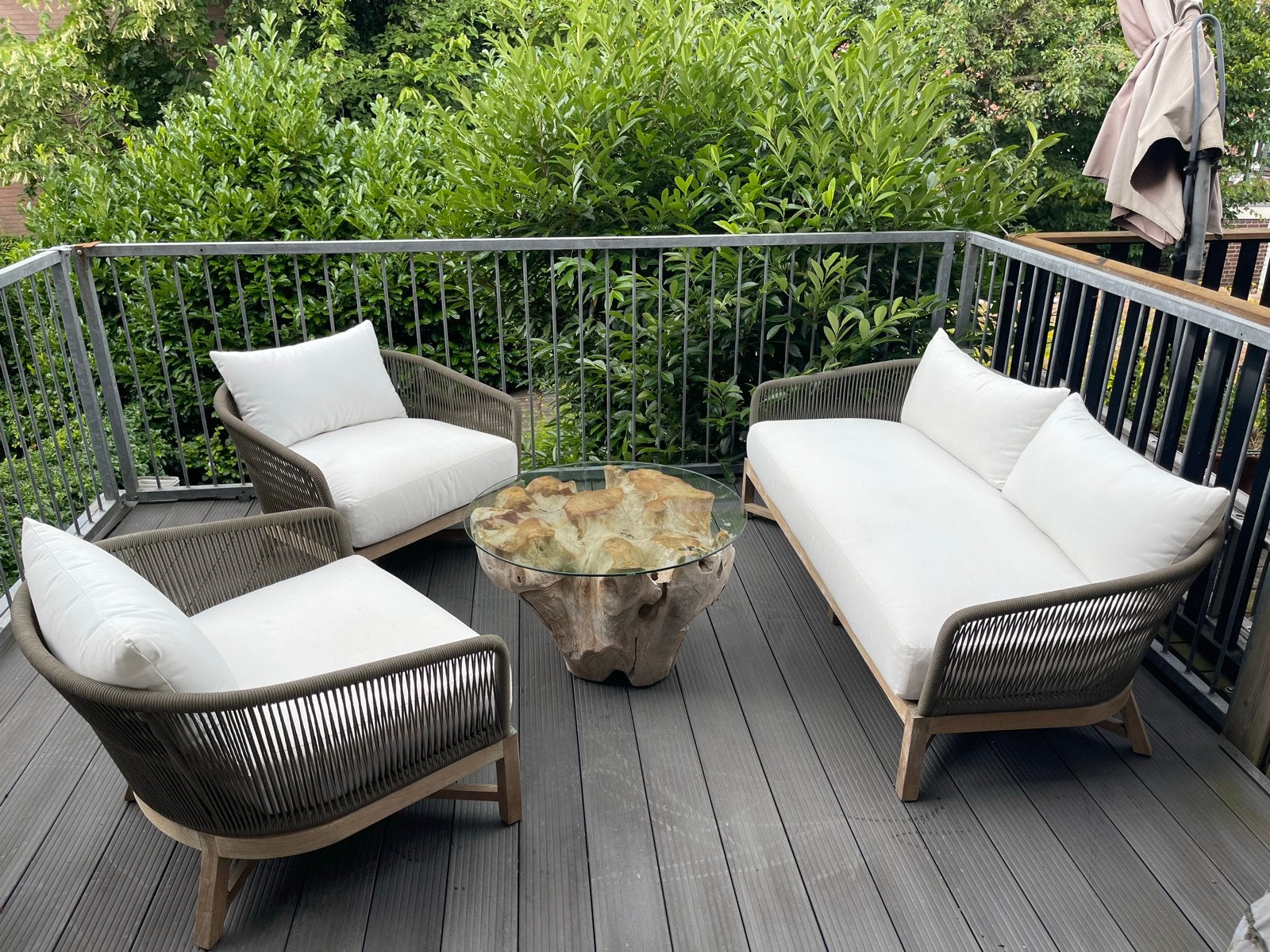 Unieke Topkwaliteit Tuinset van One Fine Place (NP: €4000+), Ophalen, 5 zitplaatsen, Tuinset, Hout