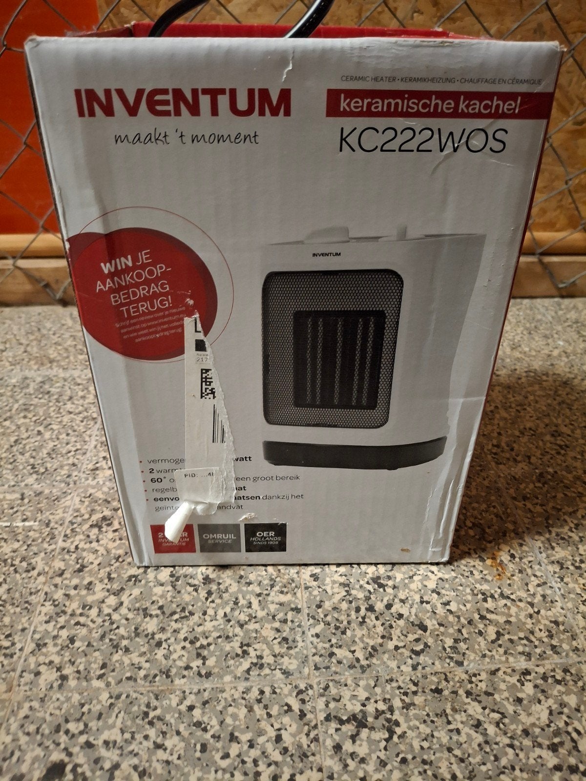 Inventum Keramische Kachel KC222WOS - Nieuw in doos, Ophalen of Verzenden, Zo goed als nieuw
