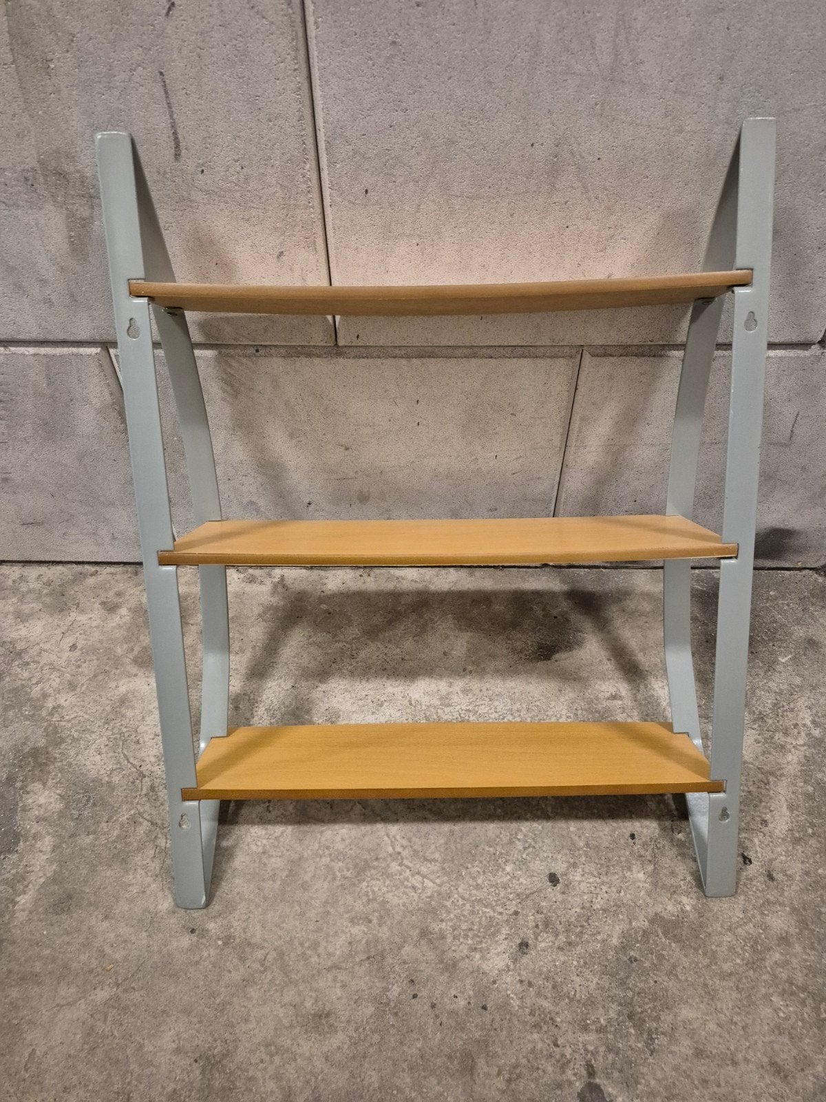 Vintage houten wandrek met 3 planken, Ophalen of Verzenden, Gebruikt