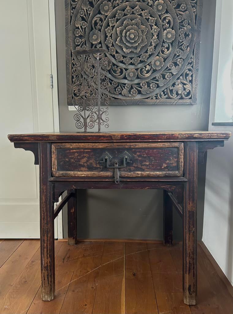 Oude Chinese wandtafel betaaltafel bureau sidetable oosters, Antiek en Kunst, Ophalen