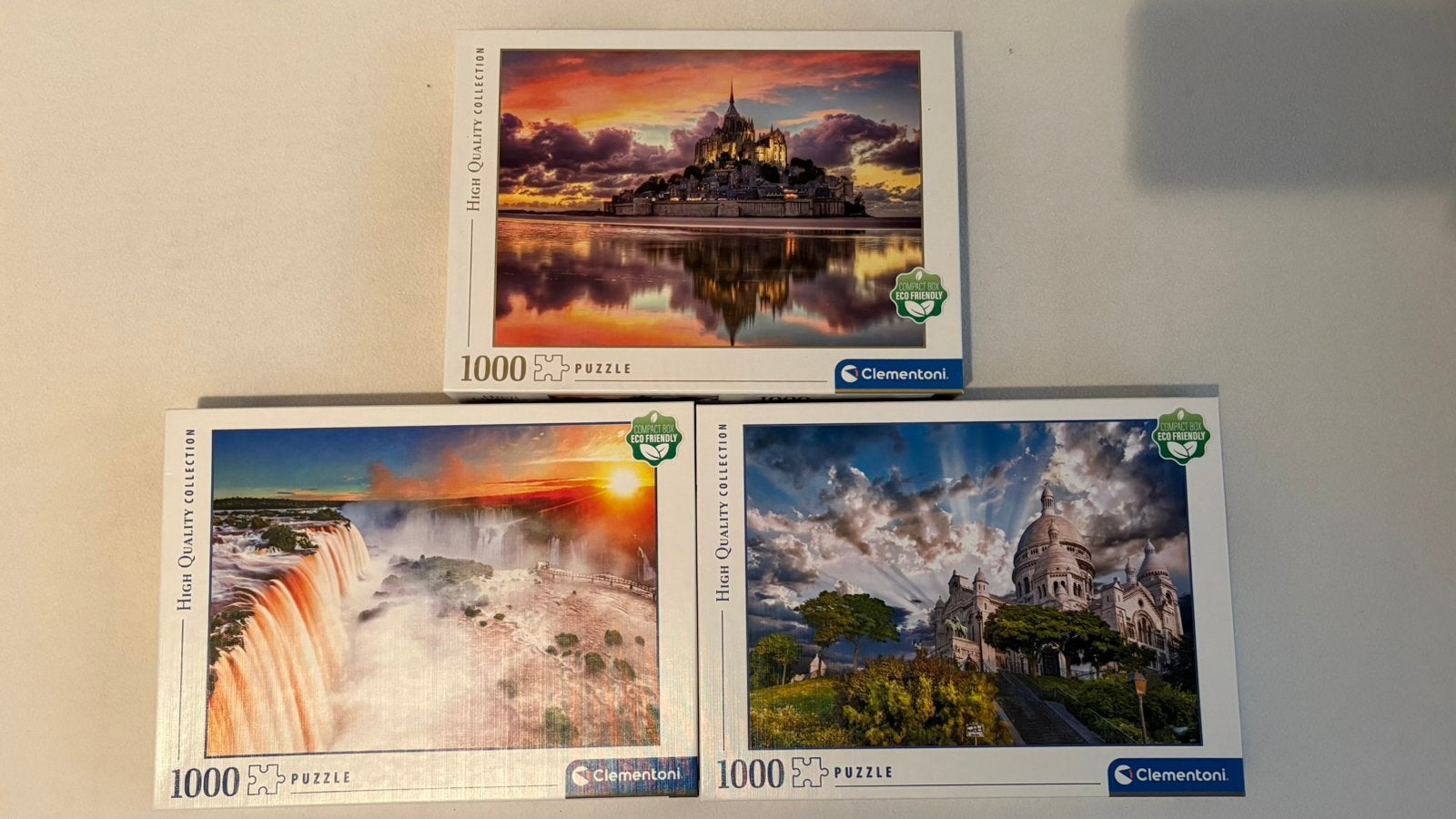 3 Clementoni puzzel, Ophalen of Verzenden, 500 t/m 1500 stukjes, Zo goed als nieuw, Legpuzzel
