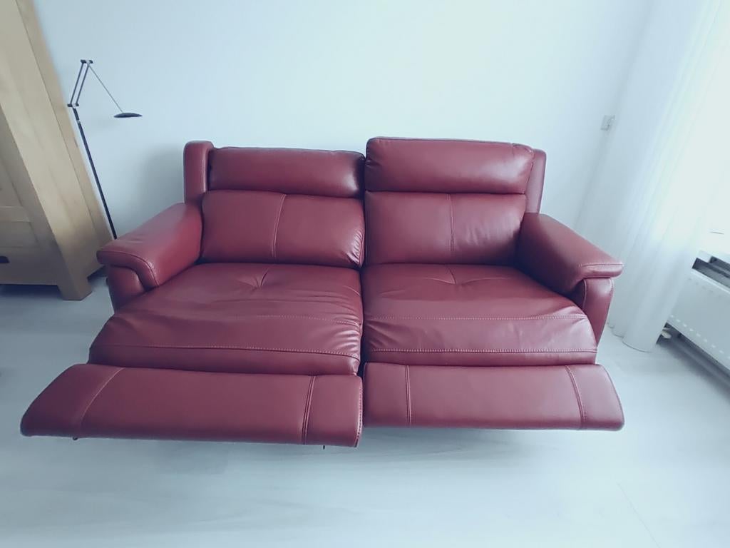 Relexbank Leer, Ophalen, Gebruikt, 150 tot 200 cm, Tweepersoons