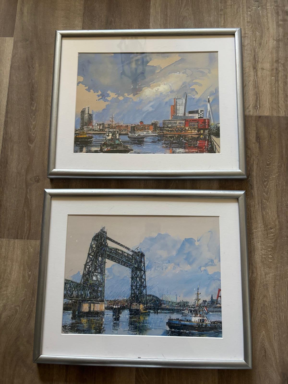 Rotterdam bruggen schilderijen, Ophalen of Verzenden, Kaart, Foto of Prent