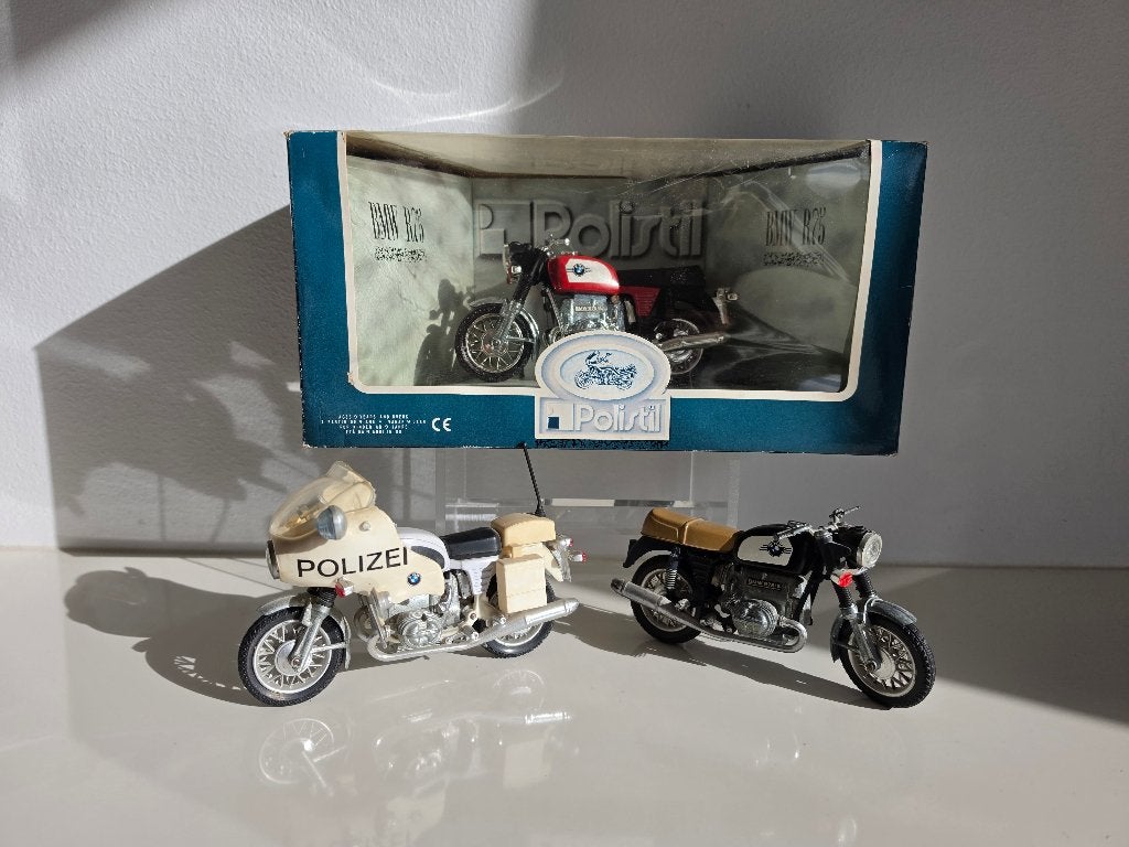 Polistil BMW R75/5 rood zwart Polizei 3x MS105 1:15 OVP SET, Overige merken, Ophalen of Verzenden, Zo goed als nieuw, Groter dan 1:32