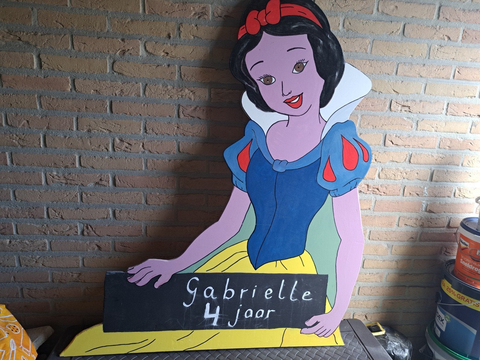 Sneeuwwitje decoratiebord voor feestjes, Ophalen of Verzenden, Gebruikt, Overige typen