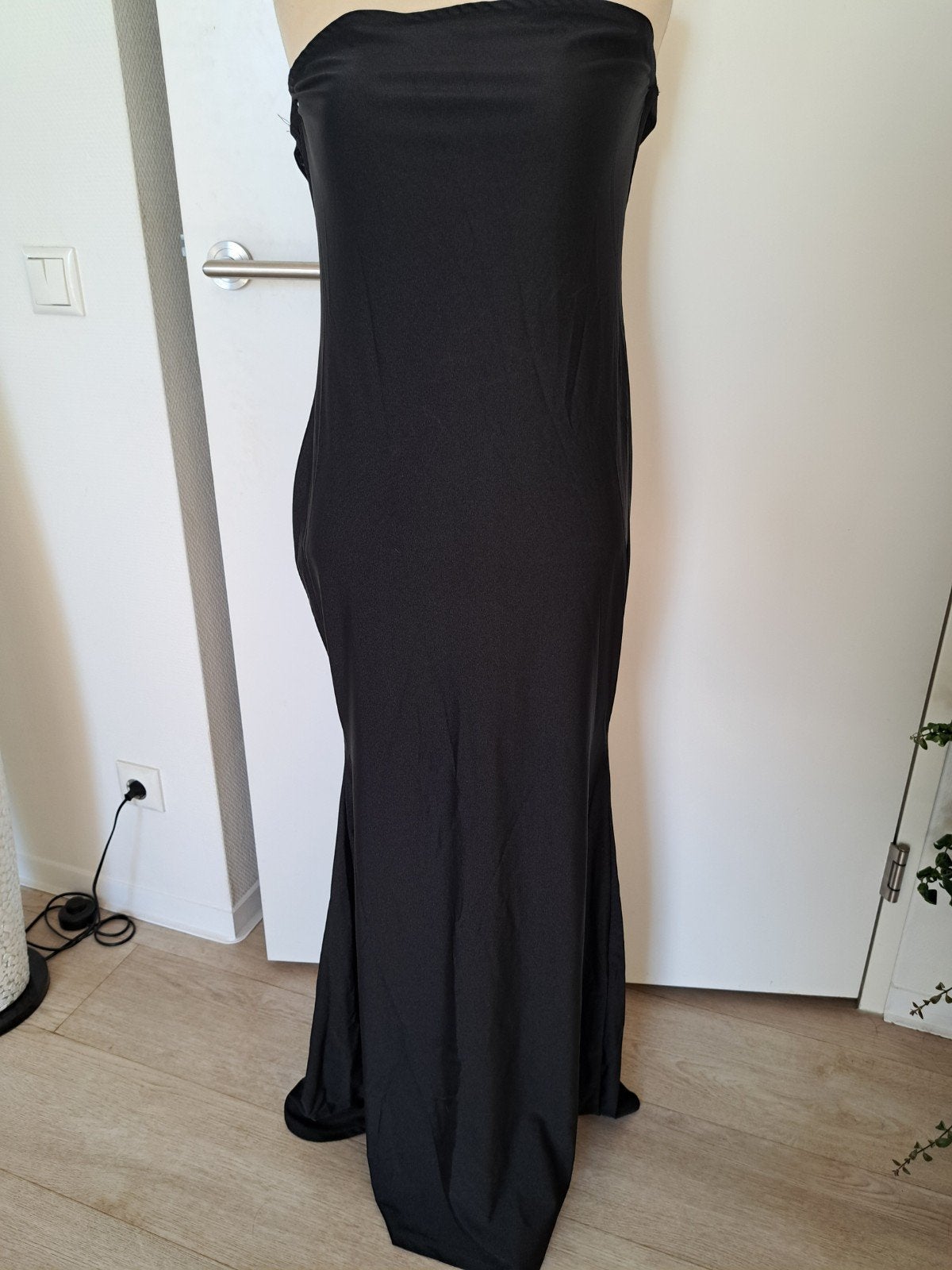 travelstof jurk maat 44 zwart, Kleding | Dames, Verzenden, Zo goed als nieuw, Zwart