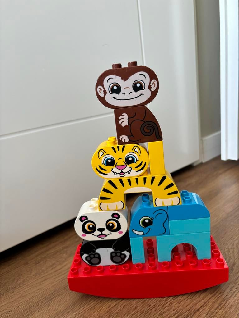 Duplo Balans Dieren: Aap, Tijger, Panda, Olifant, Overige thema's, Ophalen of Verzenden, Zo goed als nieuw, Duplo