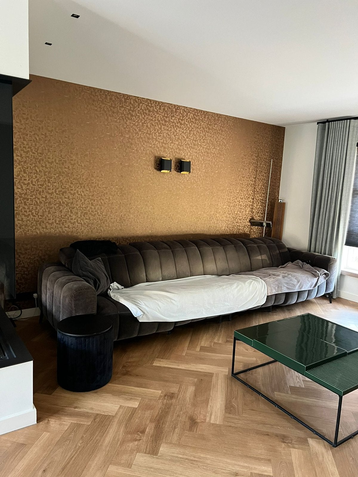 Natuzzi bank, Huis en Inrichting, Ophalen, Overige materialen, Gebruikt, 300 cm of meer