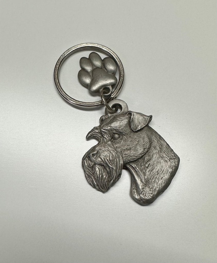 Sleutelhanger Schnauzer - tin, Nieuw, Ophalen of Verzenden, Mooie zware sleutelhanger, Nvt