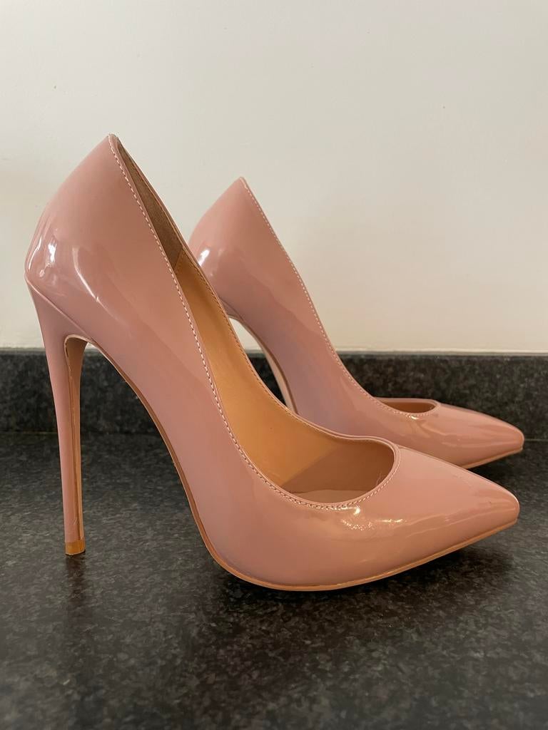Elegante Nude Lakleren Pumps - Maat 36 - Hak 9,5cm, Ophalen of Verzenden, Nieuw, Beige, Pumps
