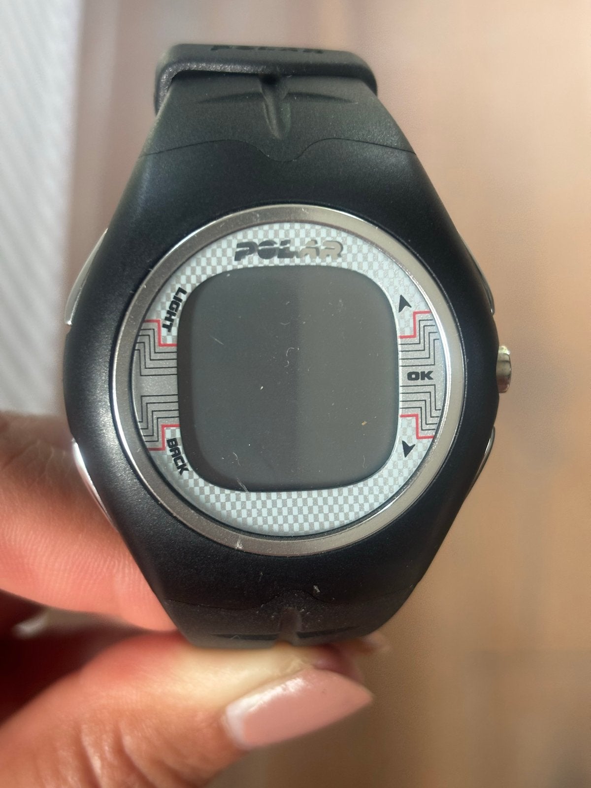 Polar F6 sporthorloge met hartslagmeter en handleiding, Hartslag, Zwart, Ophalen of Verzenden, Zo goed als nieuw