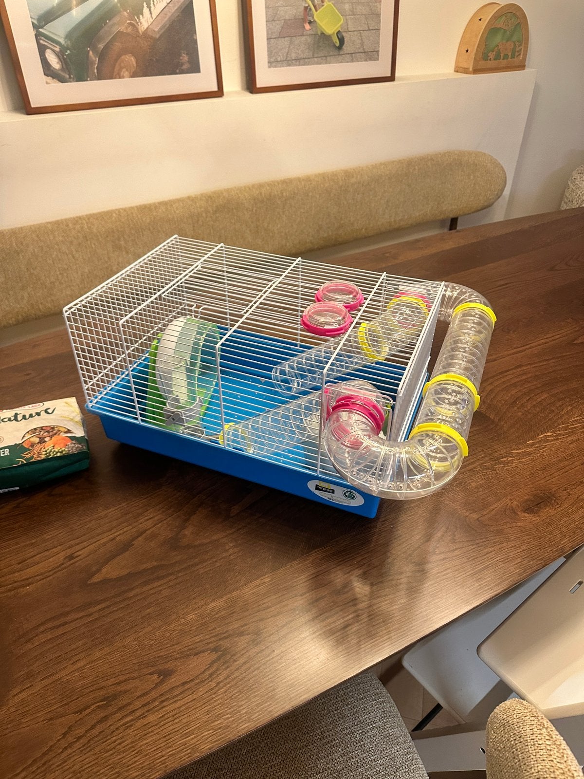 Mooi hamsterhok incl acesoires, Dieren en Toebehoren, Knaagdieren en Konijnen | Hokken en Kooien, Minder dan 75 cm, Zo goed als nieuw