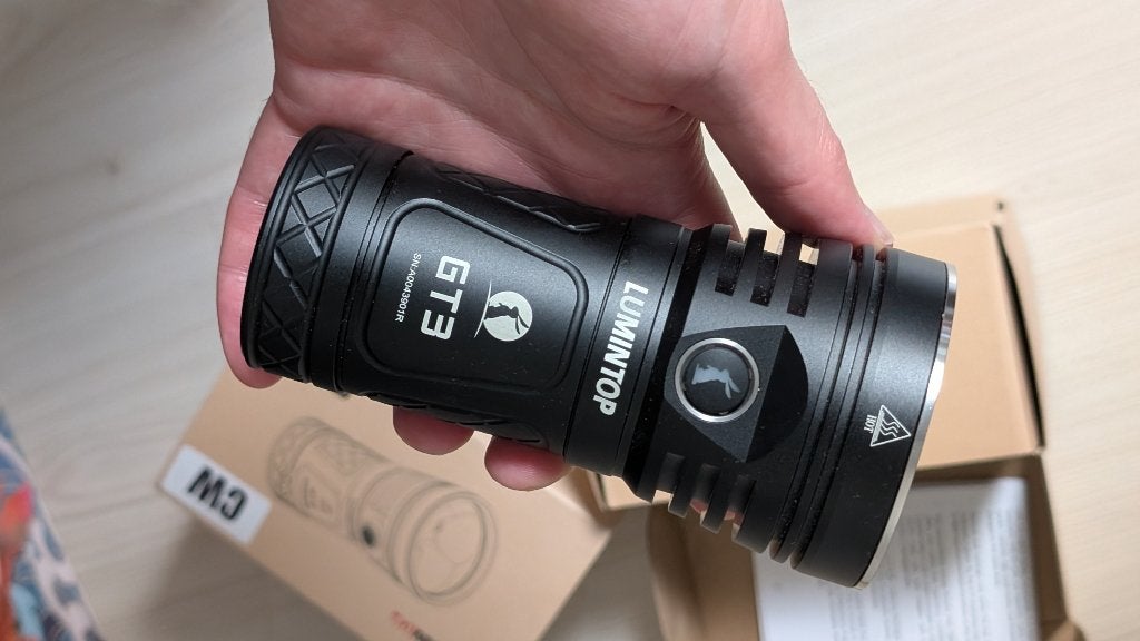 Lumintop GT3 zaklamp met 18000 lumens, Verzenden, Zo goed als nieuw, Batterij