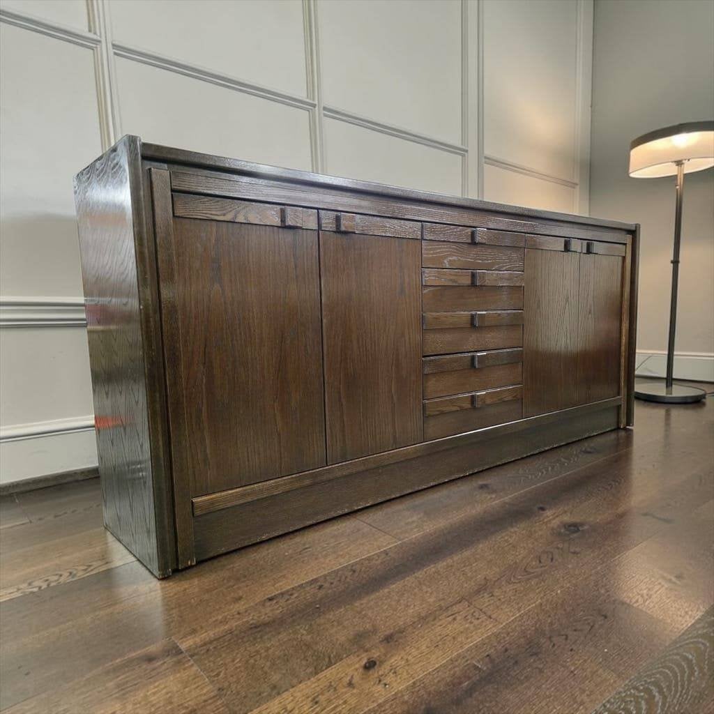 Vintage houten XL dressoir / kast / buffetkast seventies, Ophalen, Overijssel