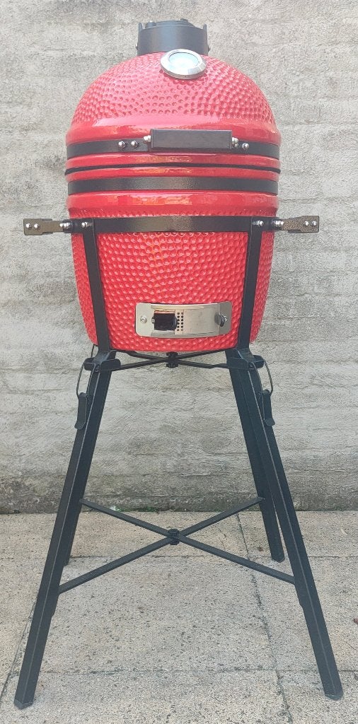 Kamado knalrood Grill Guru incl. orginele standaard, Ophalen, Zo goed als nieuw, GrillGuru, Met accessoires