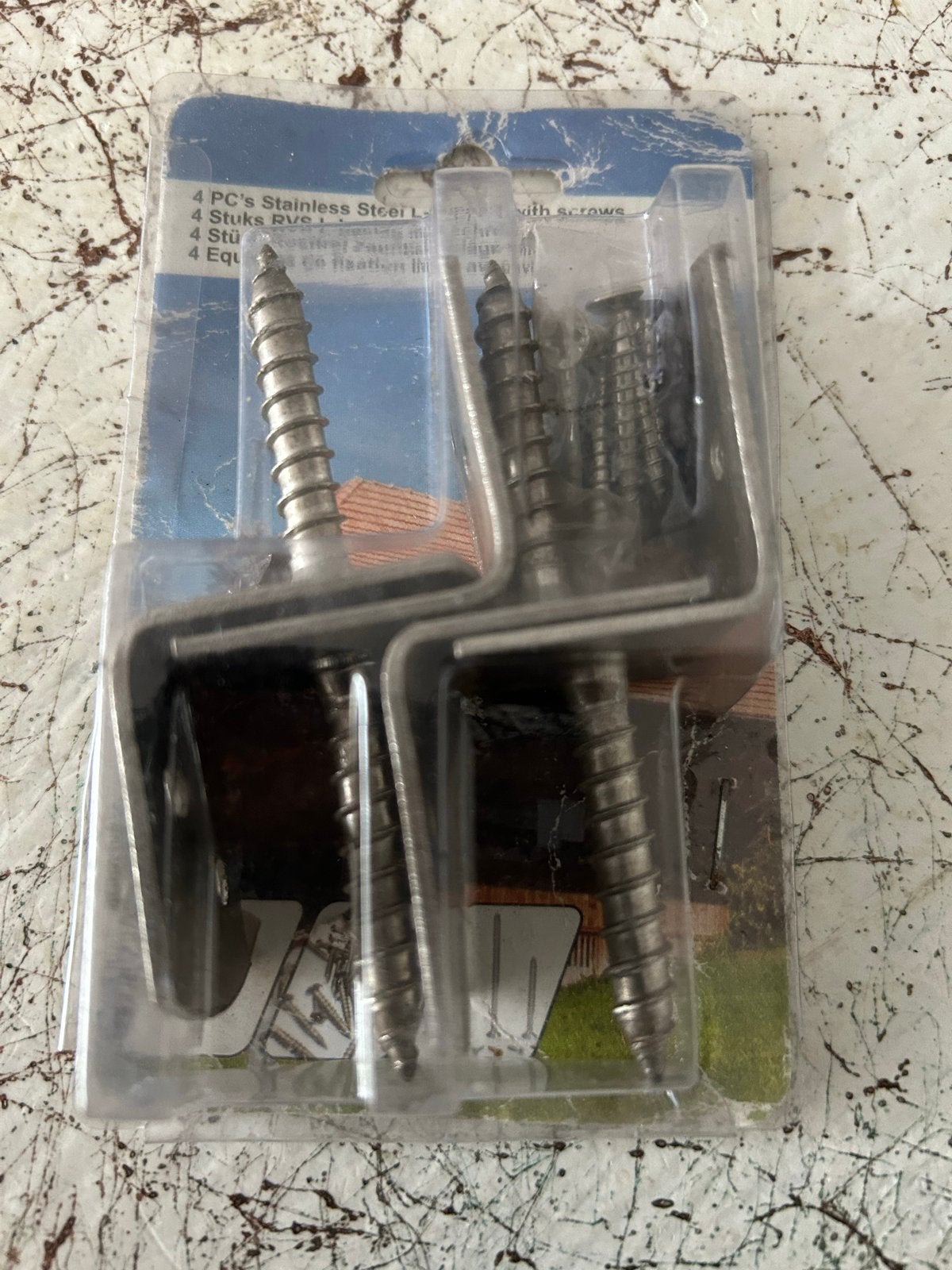 RVS L-beslag met schroeven - 4 stuks, Ophalen of Verzenden, Nieuw, Overige typen