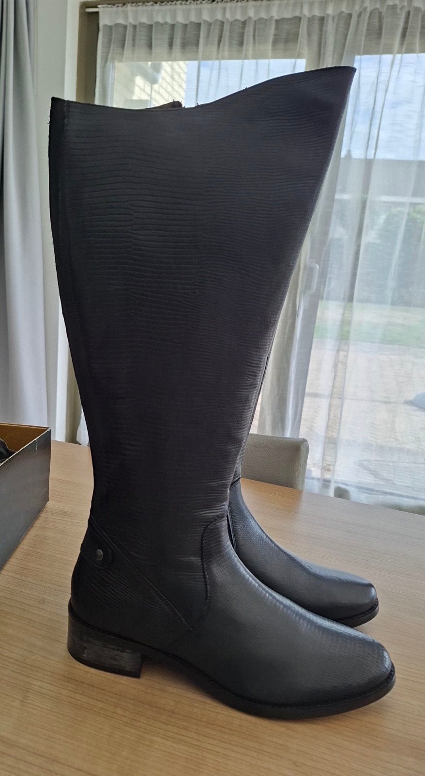 Nieuwe zwarte leren laarzen JJ Footwear maat 41, Kleding | Dames, Ophalen of Verzenden, Nieuw