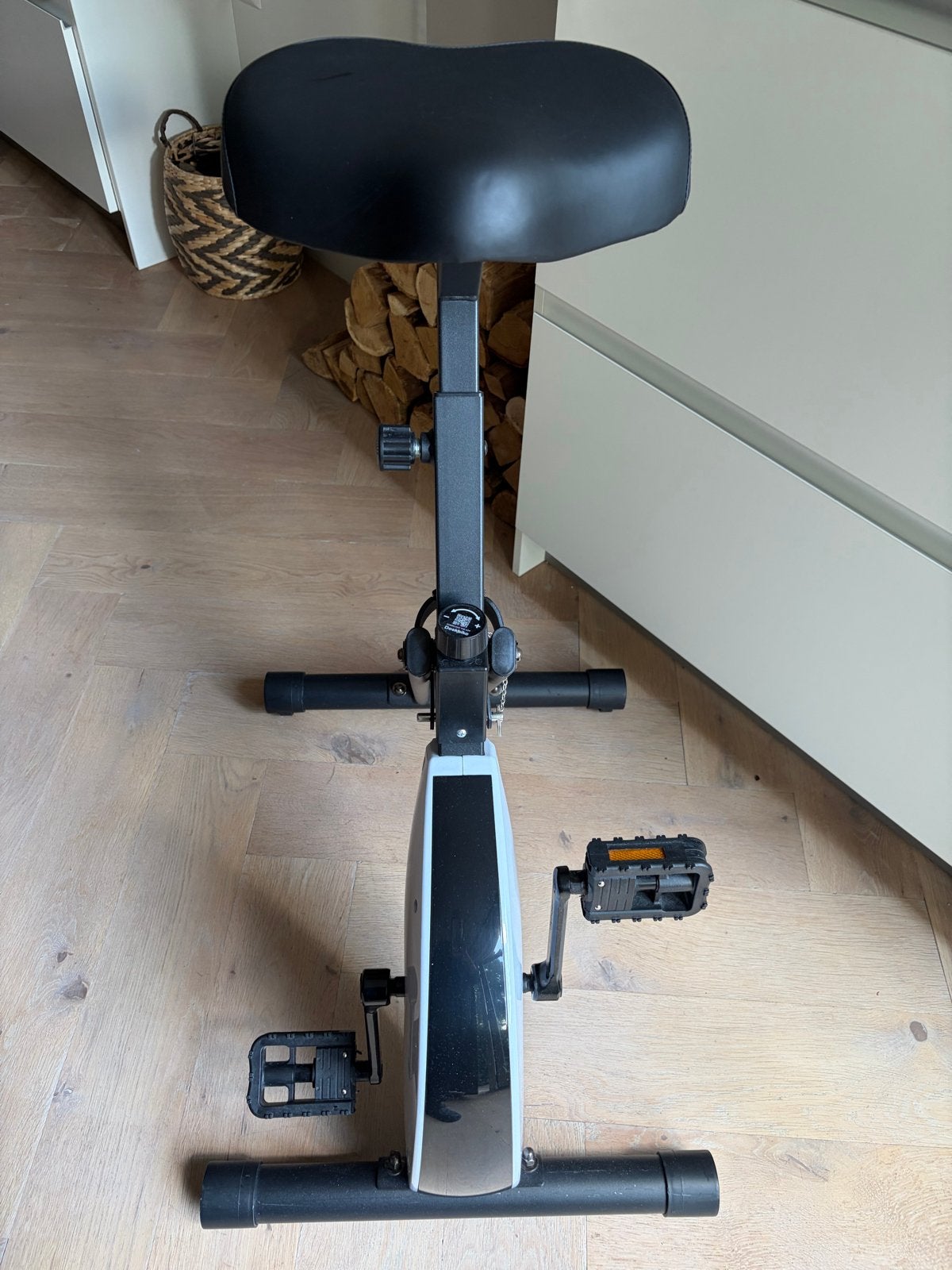 Burofiets zwart/wit voor zit/sta bureau, Ophalen, Gebruikt, Metaal, Benen