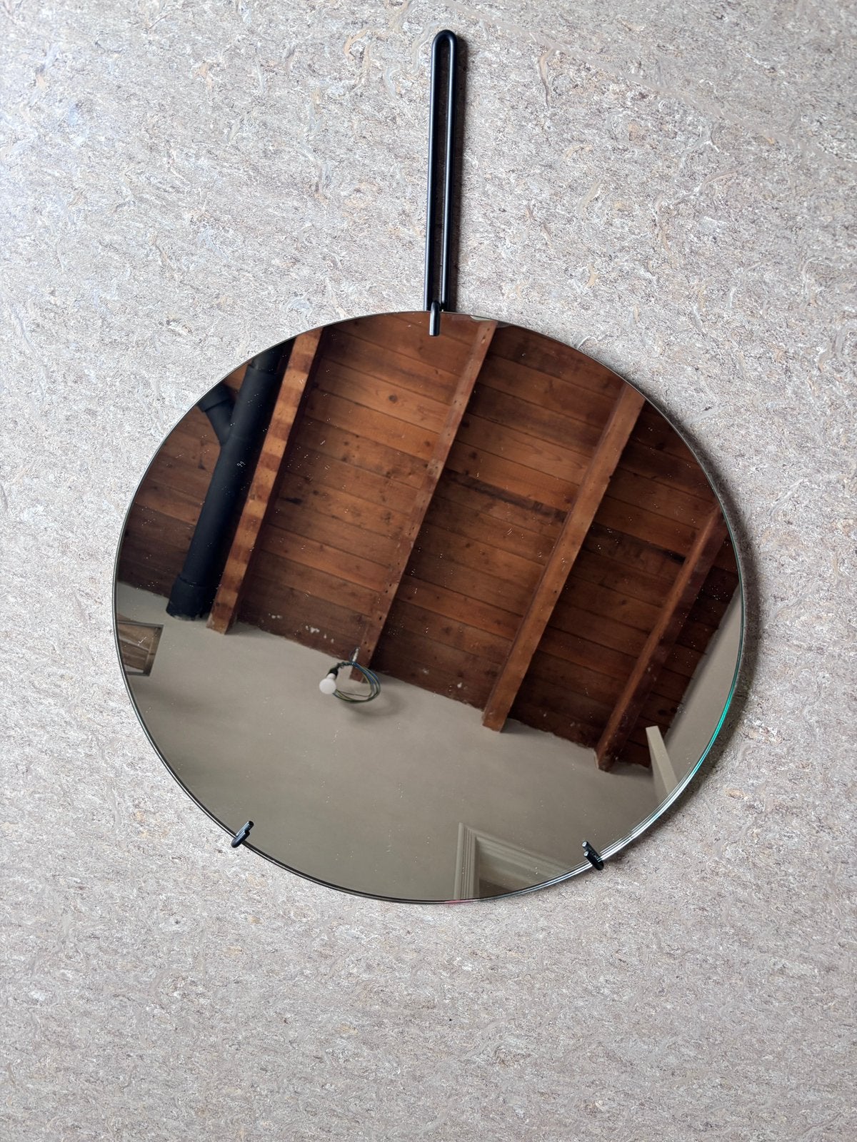 Moebe wall mirror zwart 50 cm, Ophalen, Rond, Zo goed als nieuw, Minder dan 100 cm