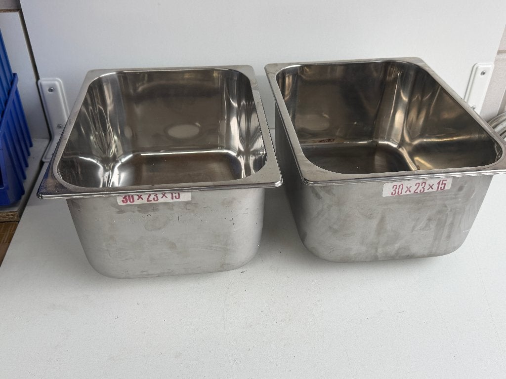 2 x RVS Spoelbak 30 x 23 x 15, Ophalen of Verzenden, Nieuw, Lijn of Blok