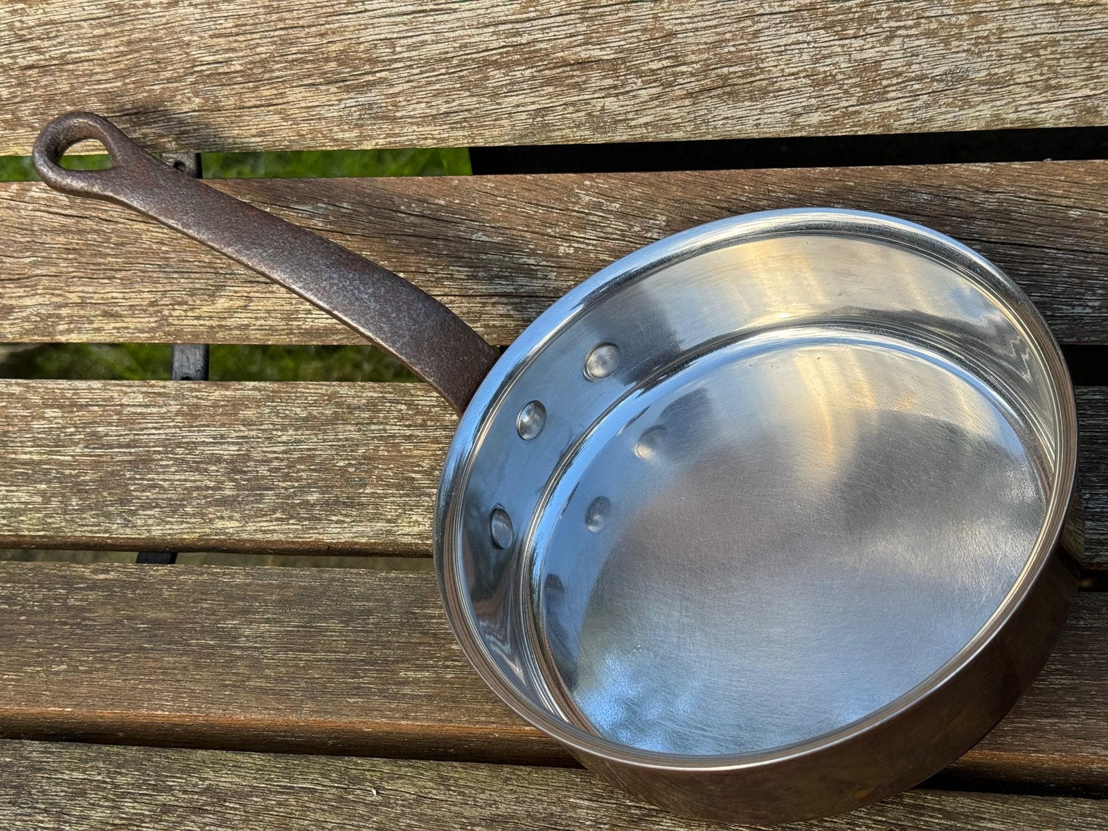 Koperen Bourgeat pan 16cm diameter, Huis en Inrichting, Ophalen of Verzenden, Gebruikt, Overige materialen