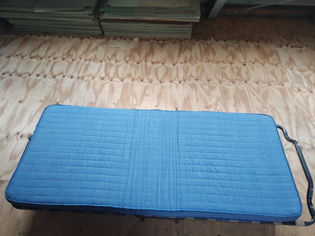 Logeerbed opklapbaar 80x180 cm, Ophalen, Gebruikt, Eenpersoons, Blauw