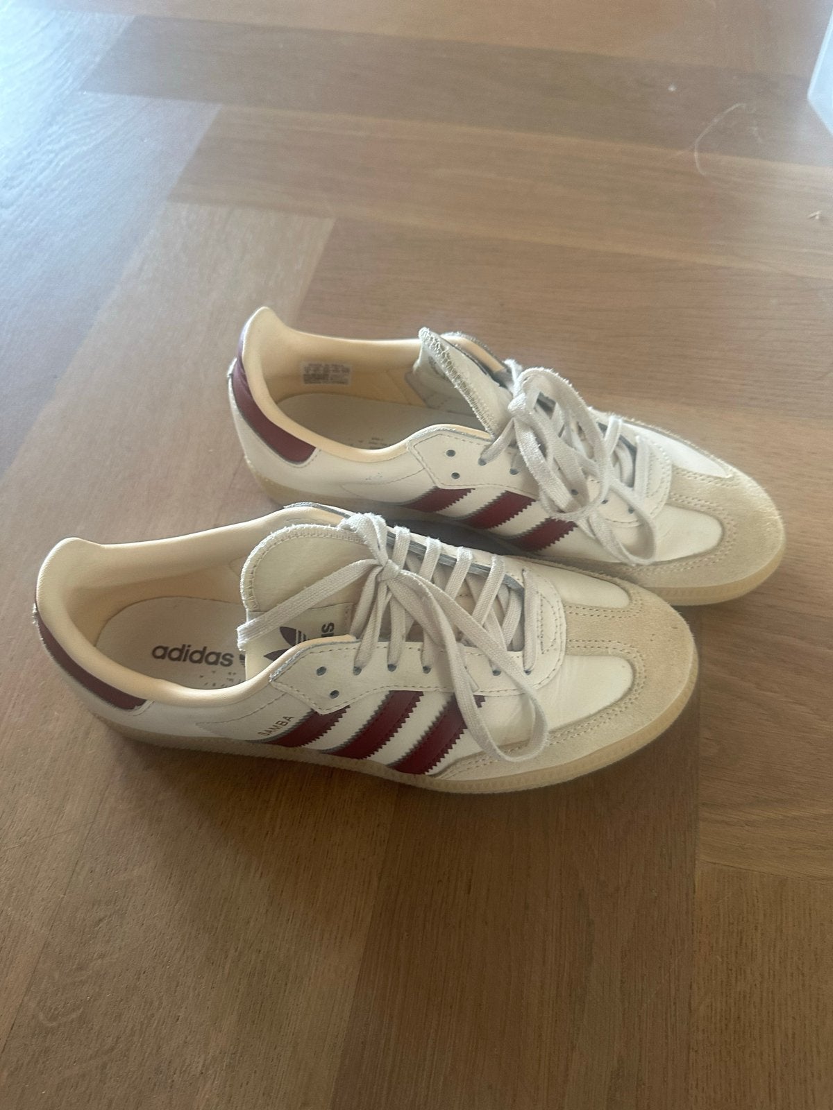 Adidas Samba OG sneakers wit/bordeaux 38,5, Ophalen of Verzenden, Gedragen, Wit, Sneakers of Gympen