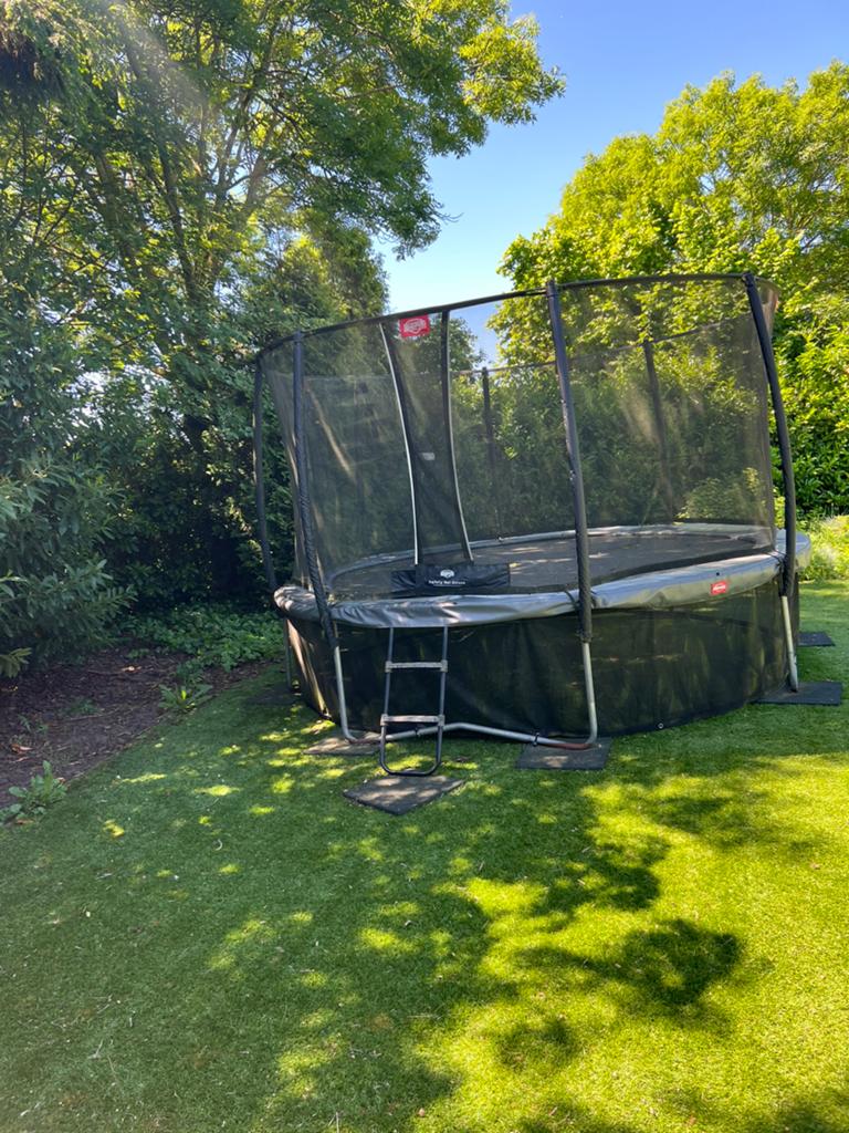 BERG Trampoline Champion + Veiligheidsnet 430 cm Antraciet, Ophalen, Gebruikt