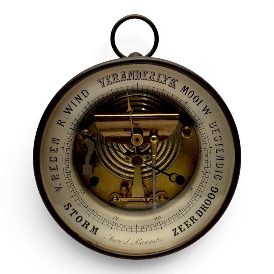 Aneroïde barometer, ca. 1900, Ophalen of Verzenden, Gebruikt, Barometer