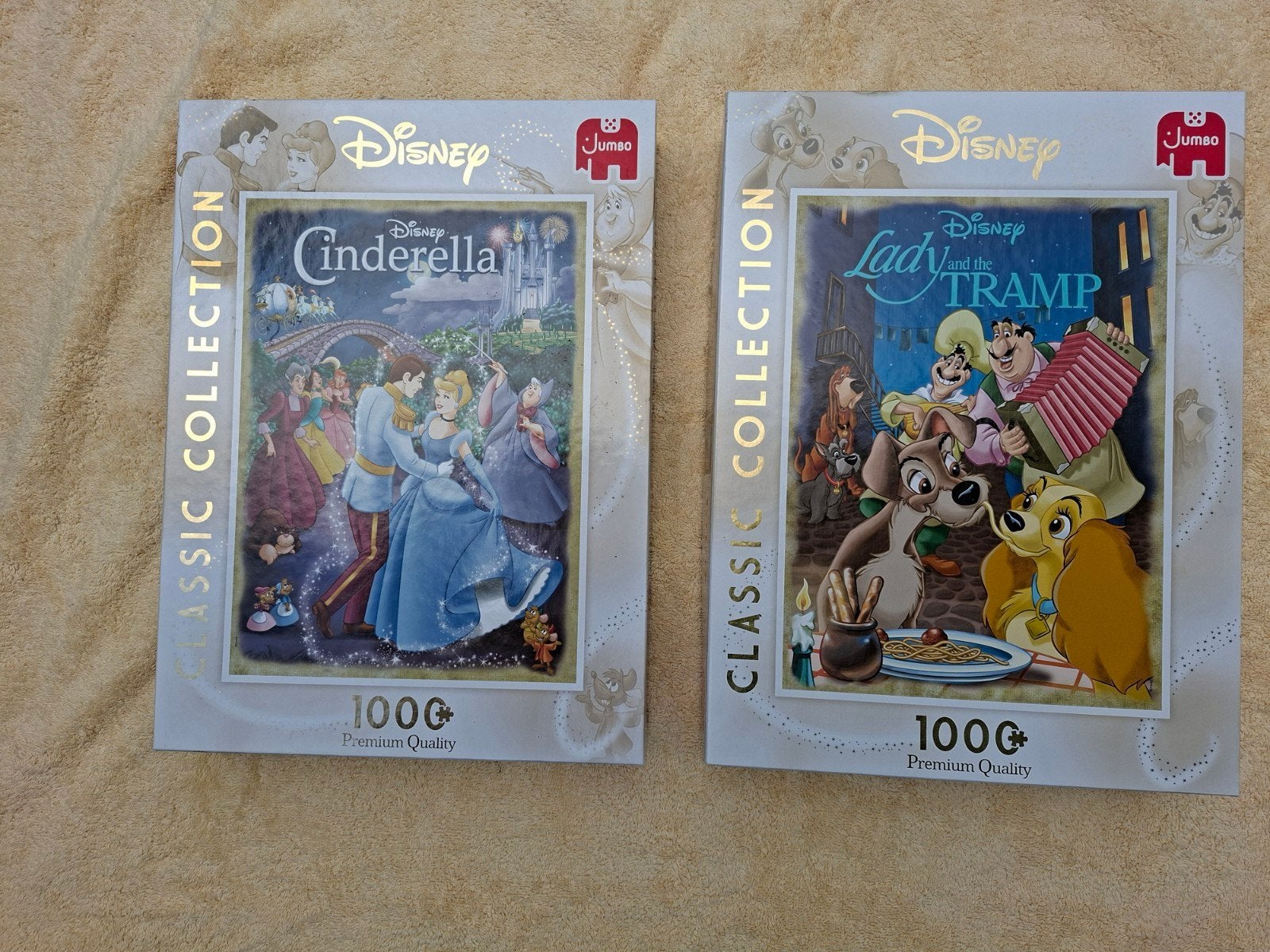 2 Disney puzzels Jumbo, Ophalen of Verzenden, 500 t/m 1500 stukjes, Zo goed als nieuw, Legpuzzel