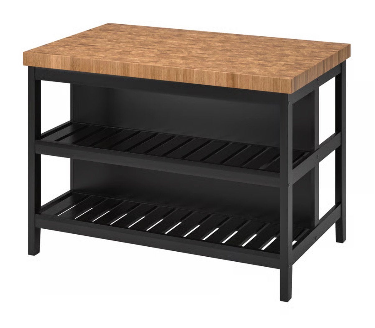 IKEA Keukeneiland zwart/eiken 126x79x90 cm, Ophalen, Gebruikt, Hout, IKEA