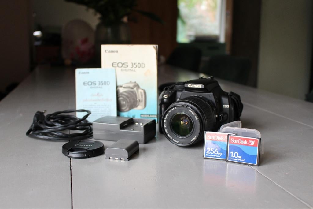 Canon EOS 350D spiegelreflexcamera incl. 18-55 mm lens, Audio, Tv en Foto, Fotocamera's Digitaal, Gebruikt, Spiegelreflex, Canon