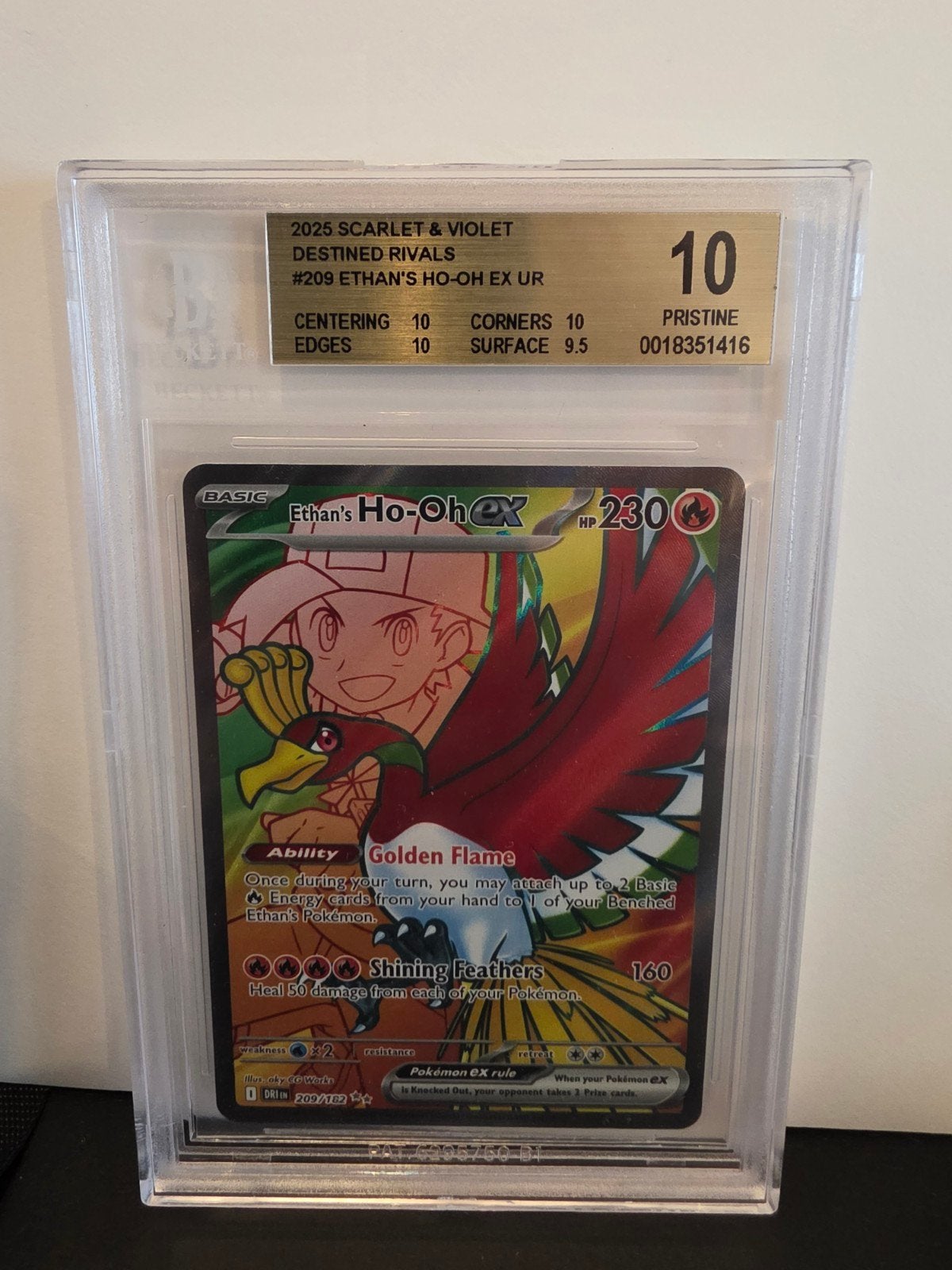 Ethan's Ho-Oh DRI 209 Beckett 10 - Pristine Pokémon Kaart, Ophalen, Nieuw, Losse kaart