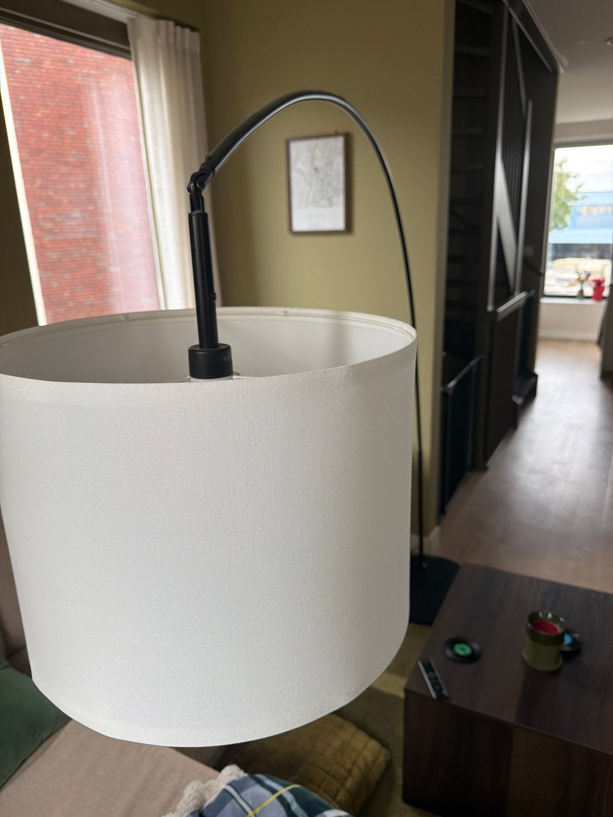 IKEA SKAFTET Staande lampvoet met lampenkap, Ophalen, E27 (groot), Zo goed als nieuw, Metaal