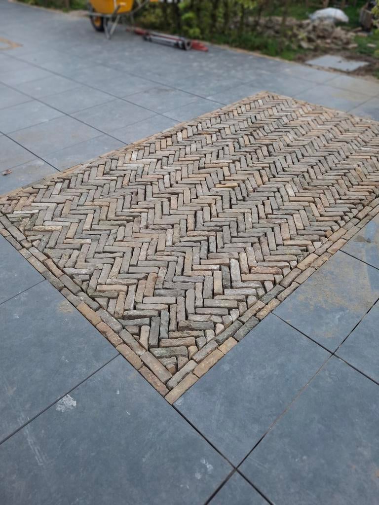Ijsselsteentjes geel, Tuin en Terras, Tegels en Klinkers, Ophalen, Gebruikt, 10 m² of meer, Klinkers