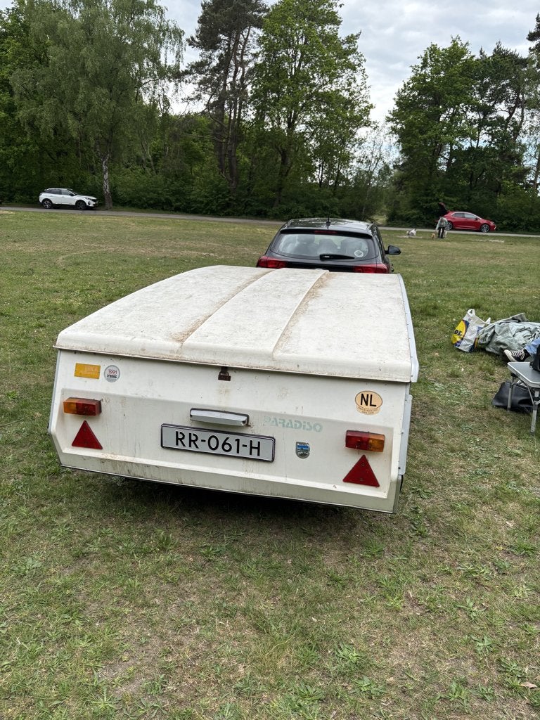 Paradiso vouwwagen met voortent en luifel, Caravans en Kamperen, Vouwwagens, Overige merken, tot en met 2, Overige kleuren, Ophalen