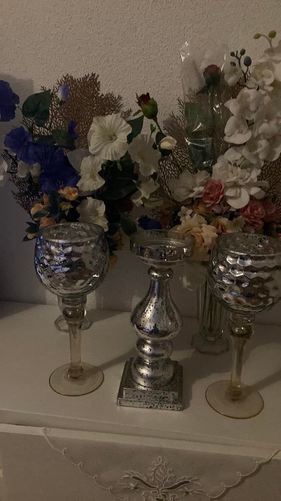 Moi set  van 3 kandelaars voor 10 euro alle 3, Antiek en Kunst, Ophalen of Verzenden, Koper of Brons