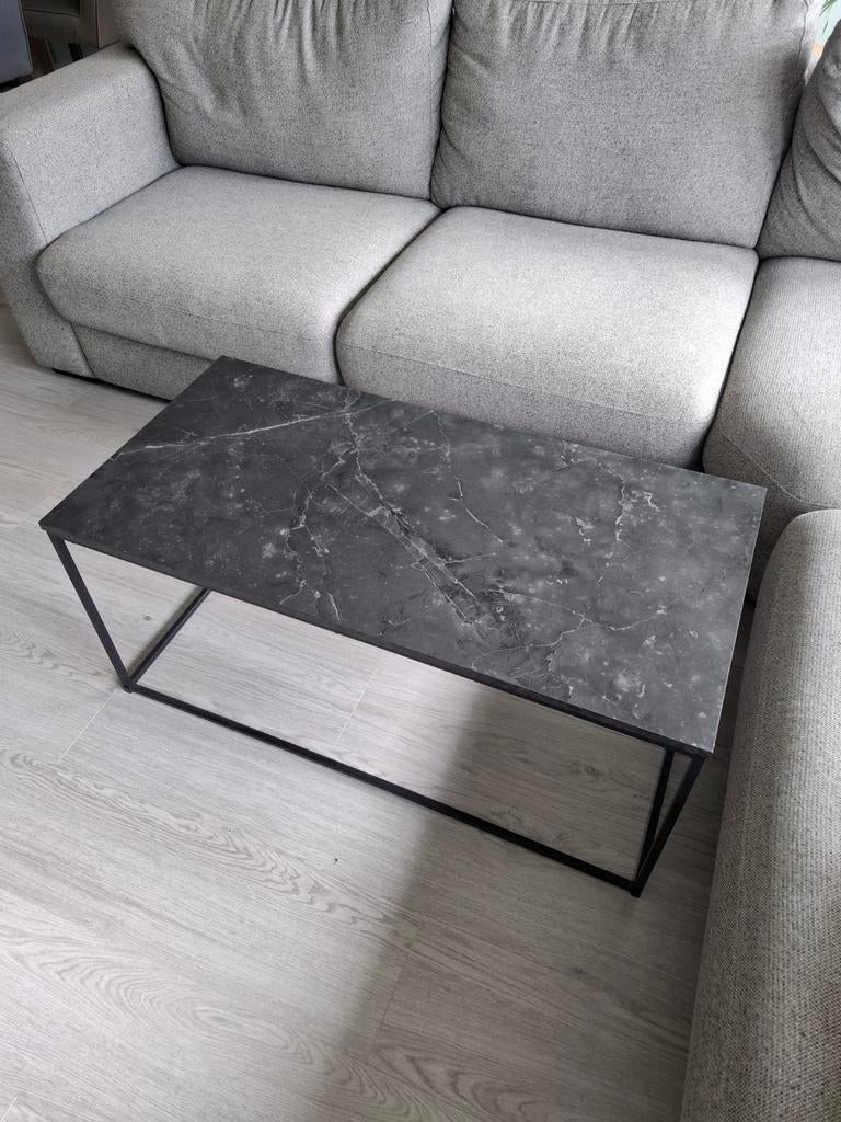 *MOET NU WEG* Zwarte tafel marmer look JYSK, Ophalen, 50 tot 100 cm, 50 tot 100 cm, Zo goed als nieuw