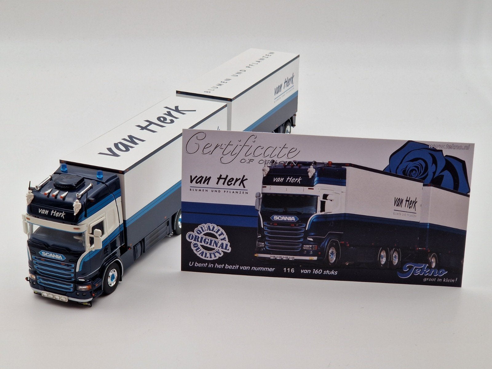 Tekno - Scania R450 Van Herk, Ophalen of Verzenden, Zo goed als nieuw, Bus of Vrachtwagen, Tekno