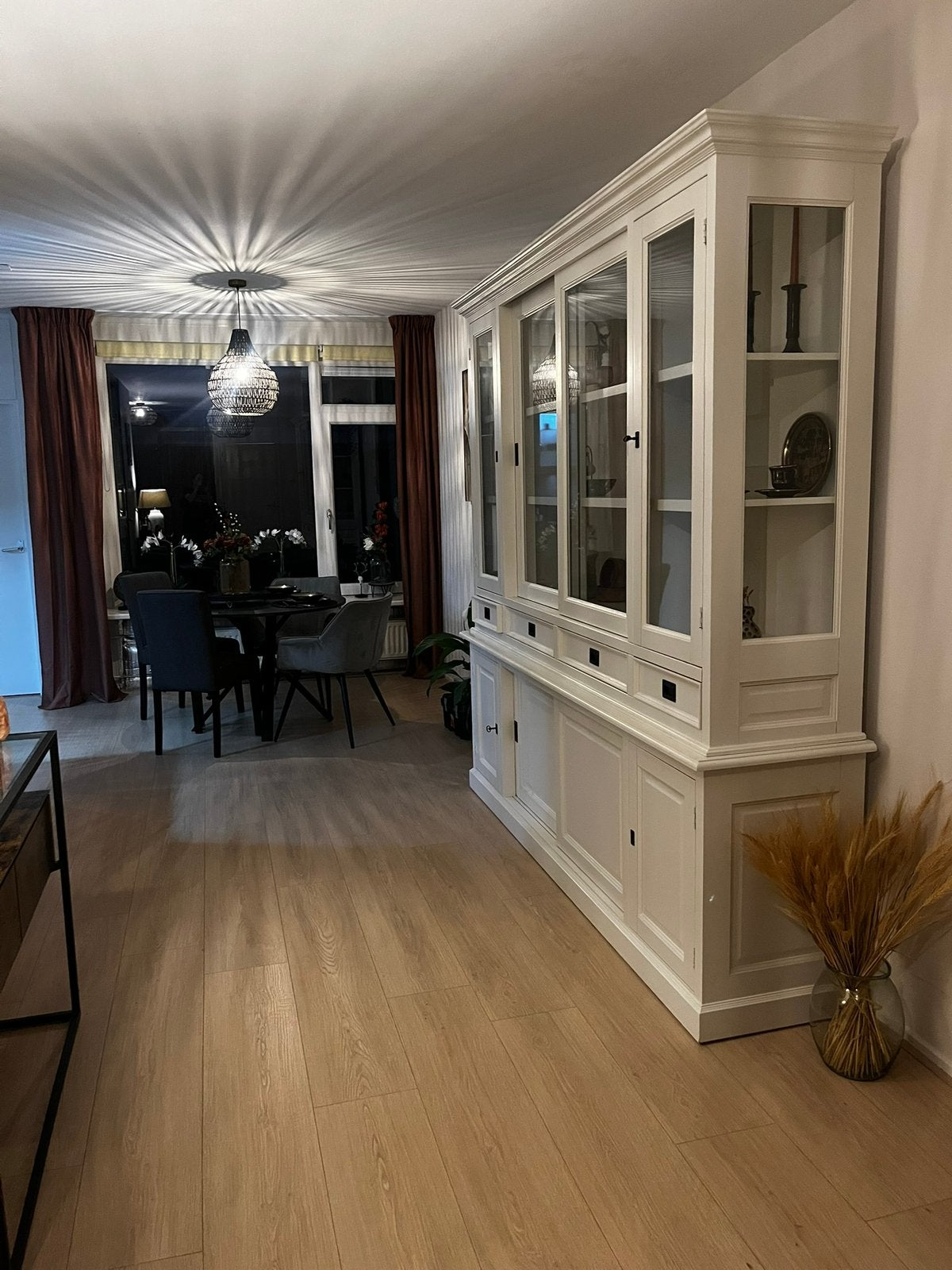 Grote prachtige landelijke witte houten buffetkast, Huis en Inrichting, Kasten | Buffetkasten, Ophalen, Gebruikt, 25 tot 50 cm