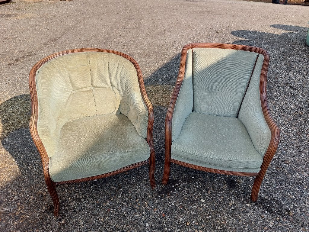 Set van twee fauteuils, Ophalen, Hout, Gebruikt, Minder dan 75 cm