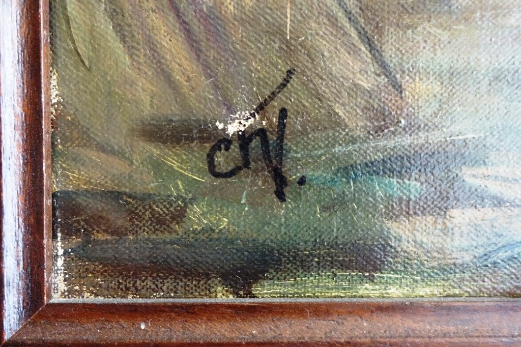 Hollands stadsgezicht, Antiek en Kunst, Ophalen, Nederlandse school, Gesigneerd, Doek