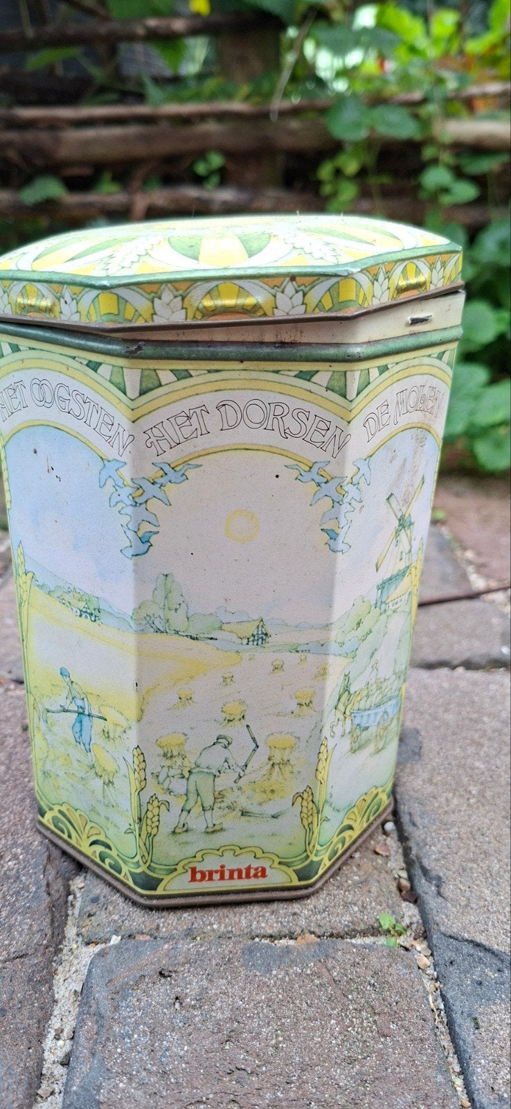 Vintage Brinta blik, Ophalen of Verzenden, Gebruikt, Overige