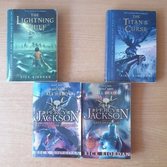 Rick Riordan - 4x Percy Jackson and the Olympians, Ophalen of Verzenden, Gelezen, Rick Riordan