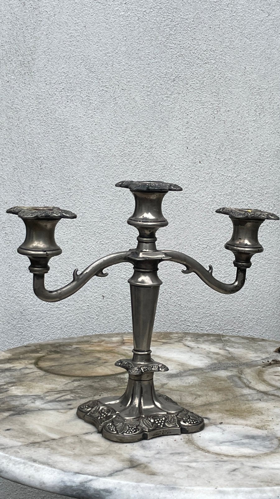 Antieke verzilverde kandelaars - Made in England, Ophalen of Verzenden, Zilver