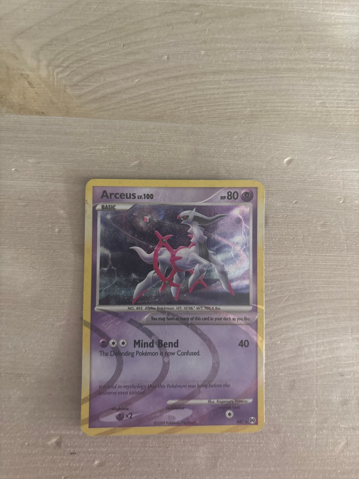 Pokémon Kaart Arceus LV.100 (80 HP) - Mind Bend, Ophalen of Verzenden, Gebruikt, Losse kaart